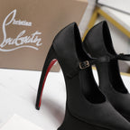 CL Matières Fécales Platform Pumps 15cm Black Satin 637891