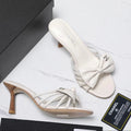 CC 2026 High-heeled Sandals With Delicate Bow 80mm White Cowhide 758427
