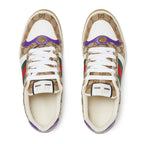GG Men's Screener Sneaker Brown Mix Purple Canvas 523581