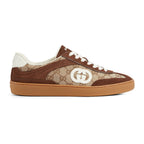 GG Men's G75 Sneaker Dark Brown Canvas Suede 523583