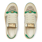 GG Men's Crystal Screener Sneaker Beige Diamond Canvas 523578