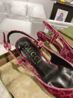 GG SLINGBACK HIGH HEEL PUMP MAGENTA VELVET