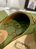 GG & ADIDAS MULE HORSEBIT BUCKLE OLIVE CANVAS