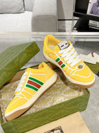 SNEAKER IN BRIGHT YELLOW MIX COLORFUL CALFSKIN
