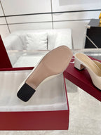 GC Horsebit Slide Ivory Cowhide 292403