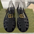 GC 25 Gold Double G Sandal Black Rubber 292430