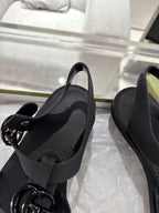 GC 25 Glossy Black Double G Sandal Black Rubber 292431
