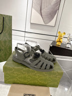 GC 25 Black Double G Sandal Dark Green Rubber 292428