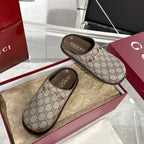 GC 25 Horsebit Mule Beige Ebony Monogram Canvas