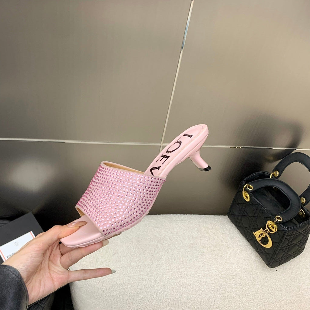 Loewe Petal Mule Multicolor Sheep and Diamond 246563