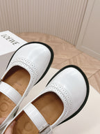 Loewe Campo Mary Jane Ballet Flat White Cowhide