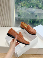 Loewe Campo Loafer Fire Orange Snowflake Cow Suede