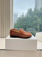 Loewe Campo Loafer Fire Orange Snowflake Cow Suede