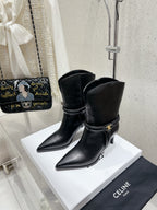 VERNEUIL ANKLE BOOT WITH TRIOMPHE IN BLACK CALFSKIN