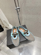 ballet flat jewel fishnet sky blue lambskin