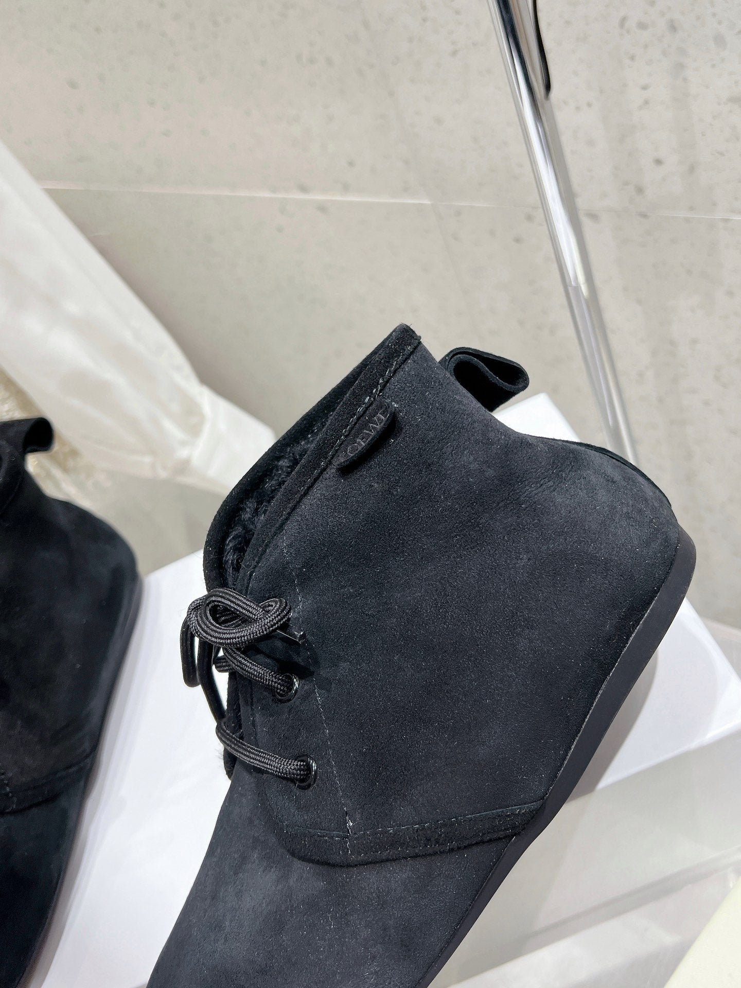 Loewe One-Piece Snow Boots Black Suede 435631