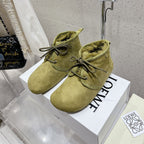 Loewe One-Piece Snow Boots Light Green Suede 435629