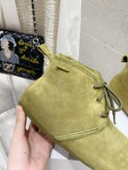 Loewe One-Piece Snow Boots Light Green Suede 435629