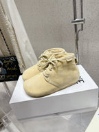 Loewe One-Piece Snow Boots Butter Milk Suede 435628