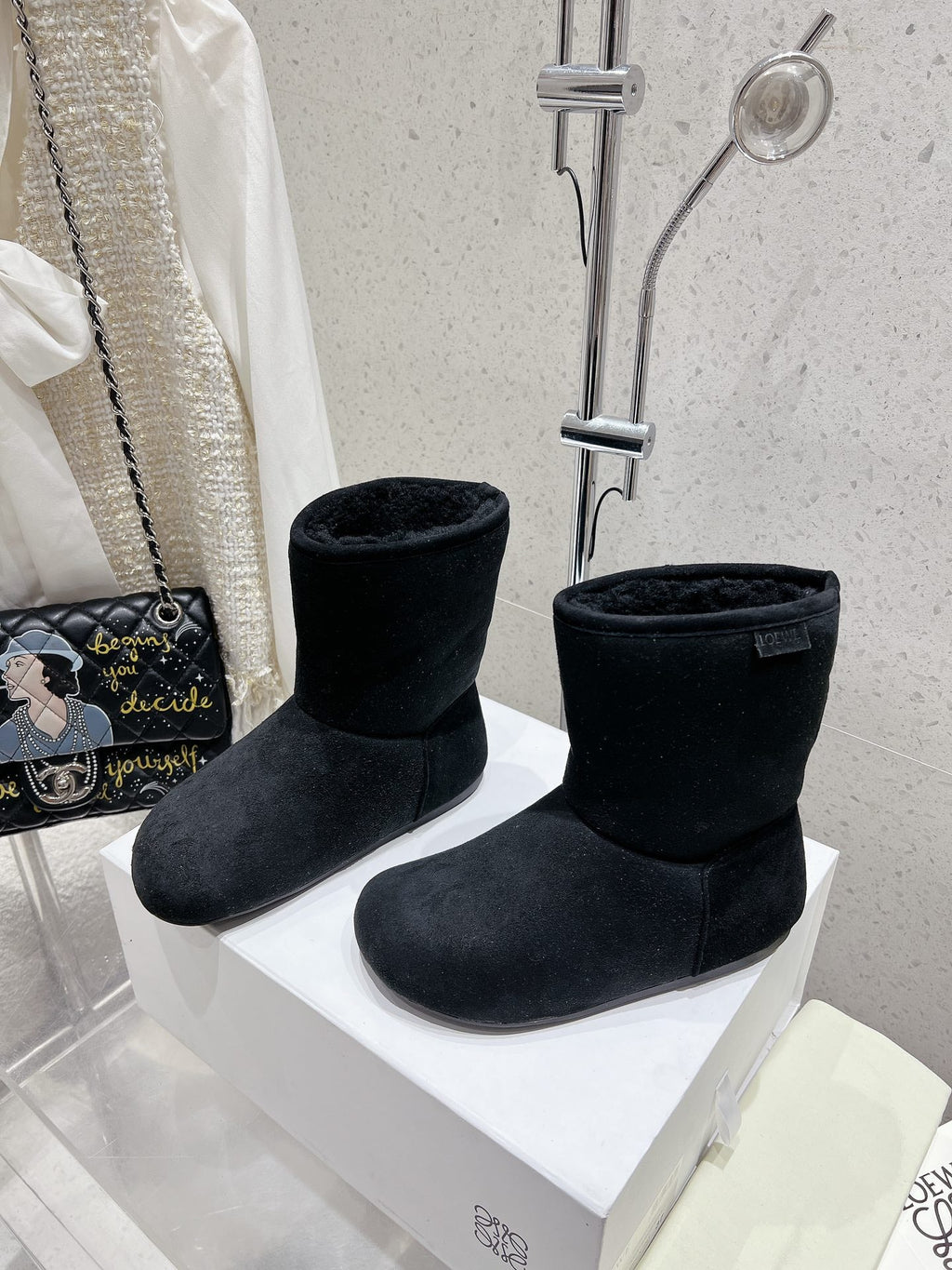 Loewe Lago Boots Black Suede 435627