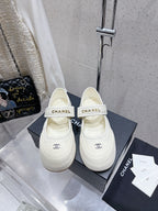 CC 26s Mary Jane Loafers White Lambskin 762896