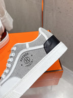 HM Get Sneaker Grey Maxi canvas and Calfskin 204758