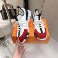HM Lift Slip-On Sneaker White Red Dark Blue Fabric Suede 608252