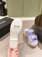 CC 26s Dad Platform Sandal Mule Light Purple Sheepskin 762872