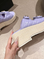 CC 26s Dad Platform Sandal Mule Light Purple Sheepskin 762872