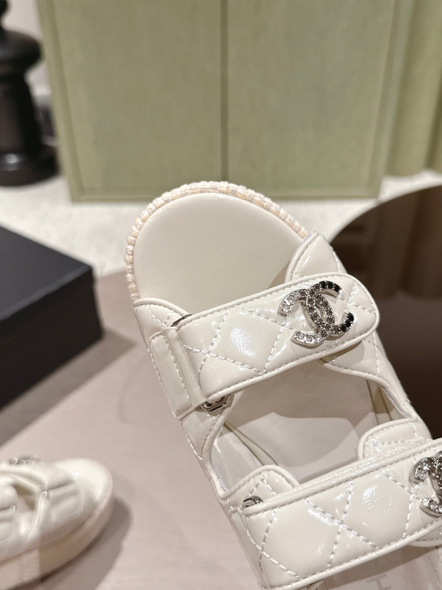 CC 26s Dad Platform Sandal Mule White Sheepskin 762876