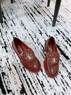 CC Moccasins 25mm In Brown Red Glossy Lambskin 144645