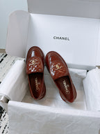 CC Moccasins 25mm In Brown Red Glossy Lambskin 144645