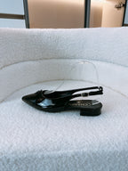 CC Slinback Flats In Black Glossy Lambskin 144671