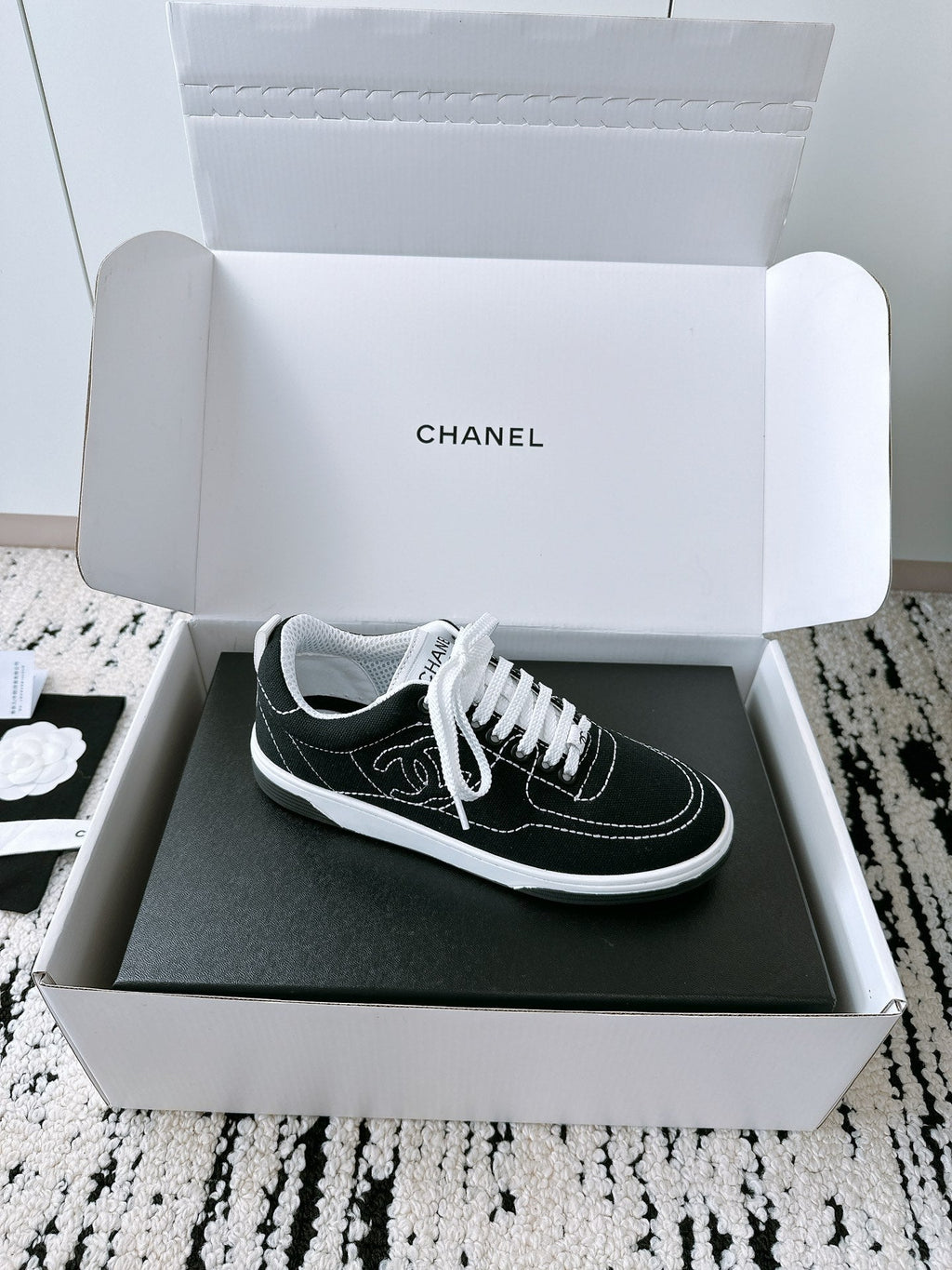 CC Sneaker In Black Canvas Fabric 144503
