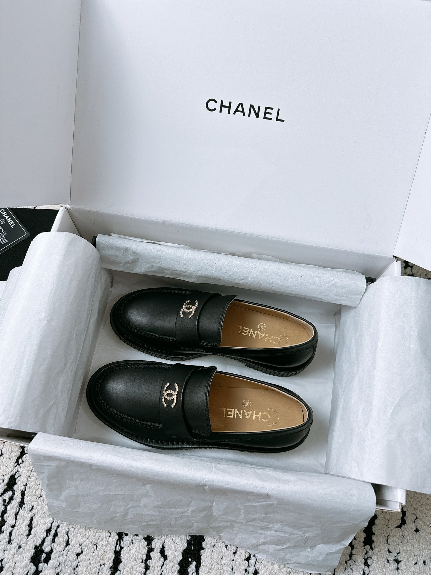 CC Moccasins In Black Lambskin 144540