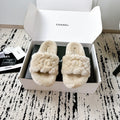 CC 25s Slippers 50mm Beige Wool 433605