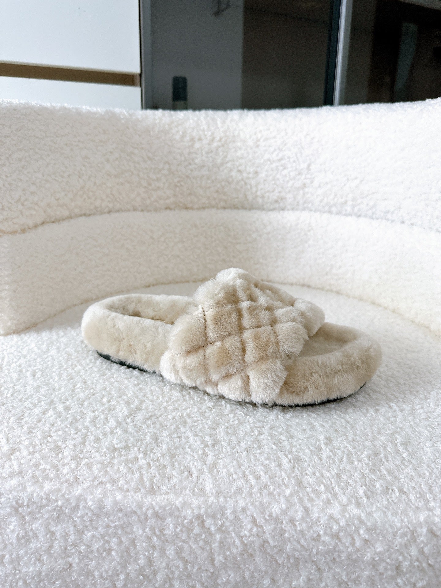 CC 25s Slippers 50mm Beige Wool 433605