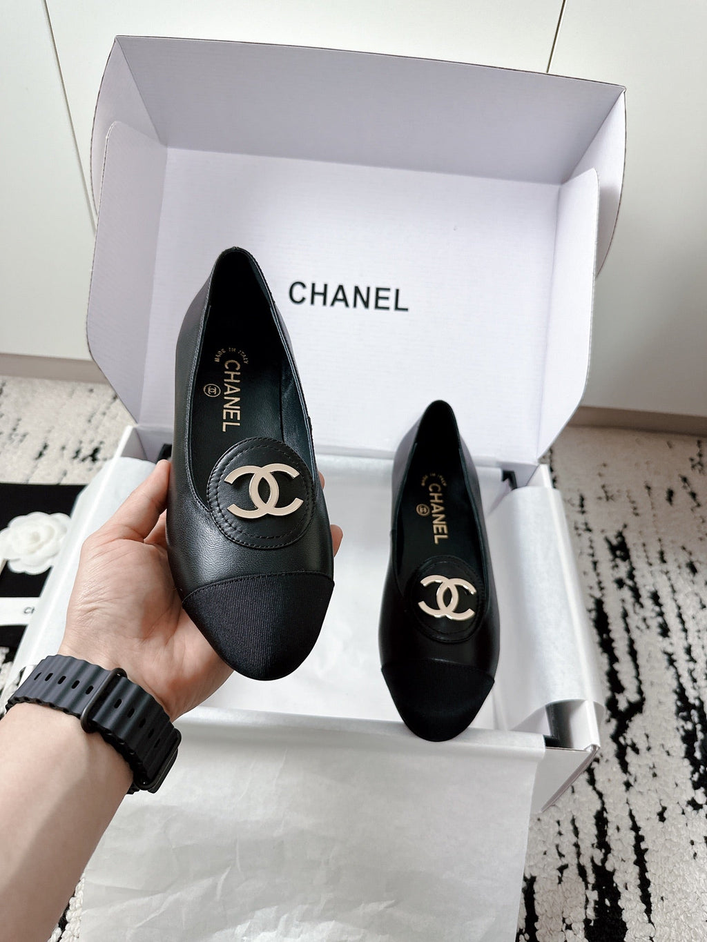 CC SS 2026 Pre Moccasin Black Calfskin 628282