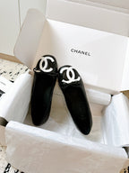 CC 26s Coco Beach Ballet Flats Black Quited Lambskin 741089