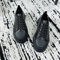 CC Platform Sneakers Black Rubber Leather 696671