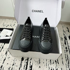 CC Platform Sneakers Black Rubber Leather 696671