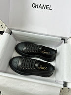 CC Platform Sneakers Black Rubber Leather 696671