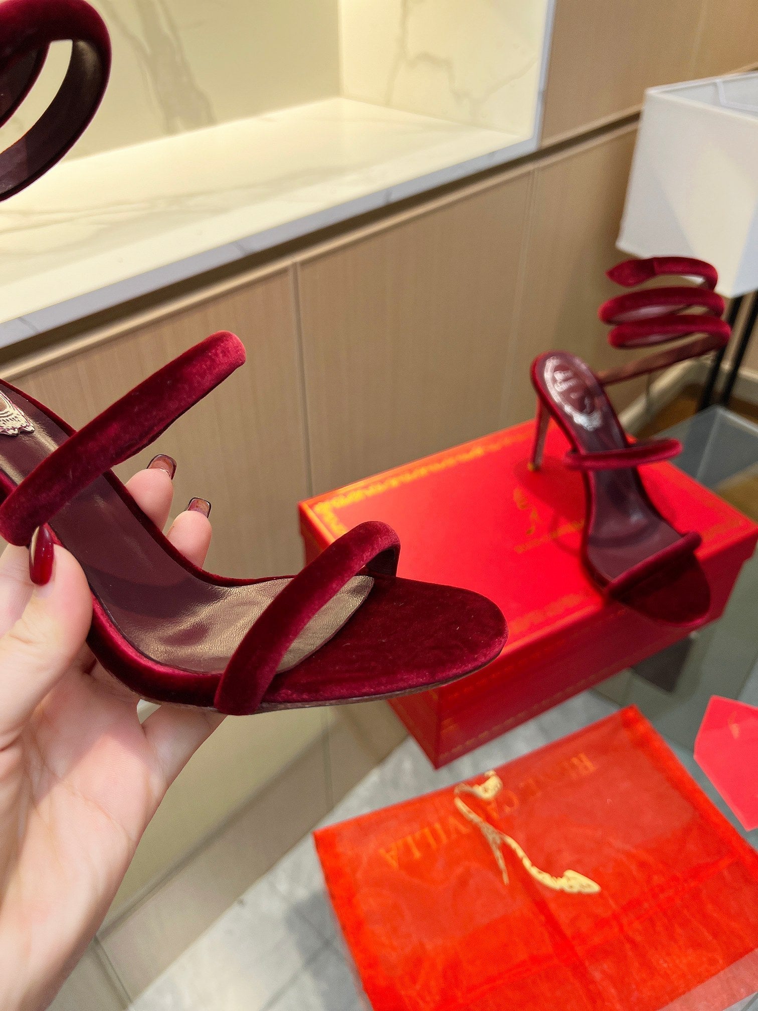RC Sandals Red   Velvet Sheepskin 341989
