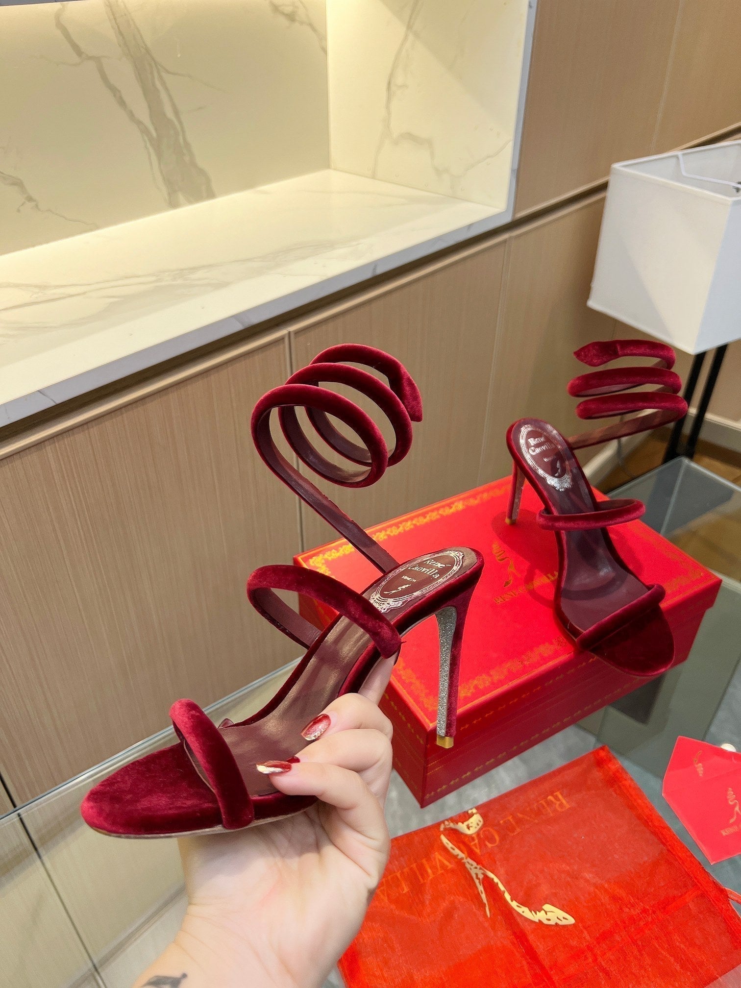 RC Sandals Red   Velvet Sheepskin 341989