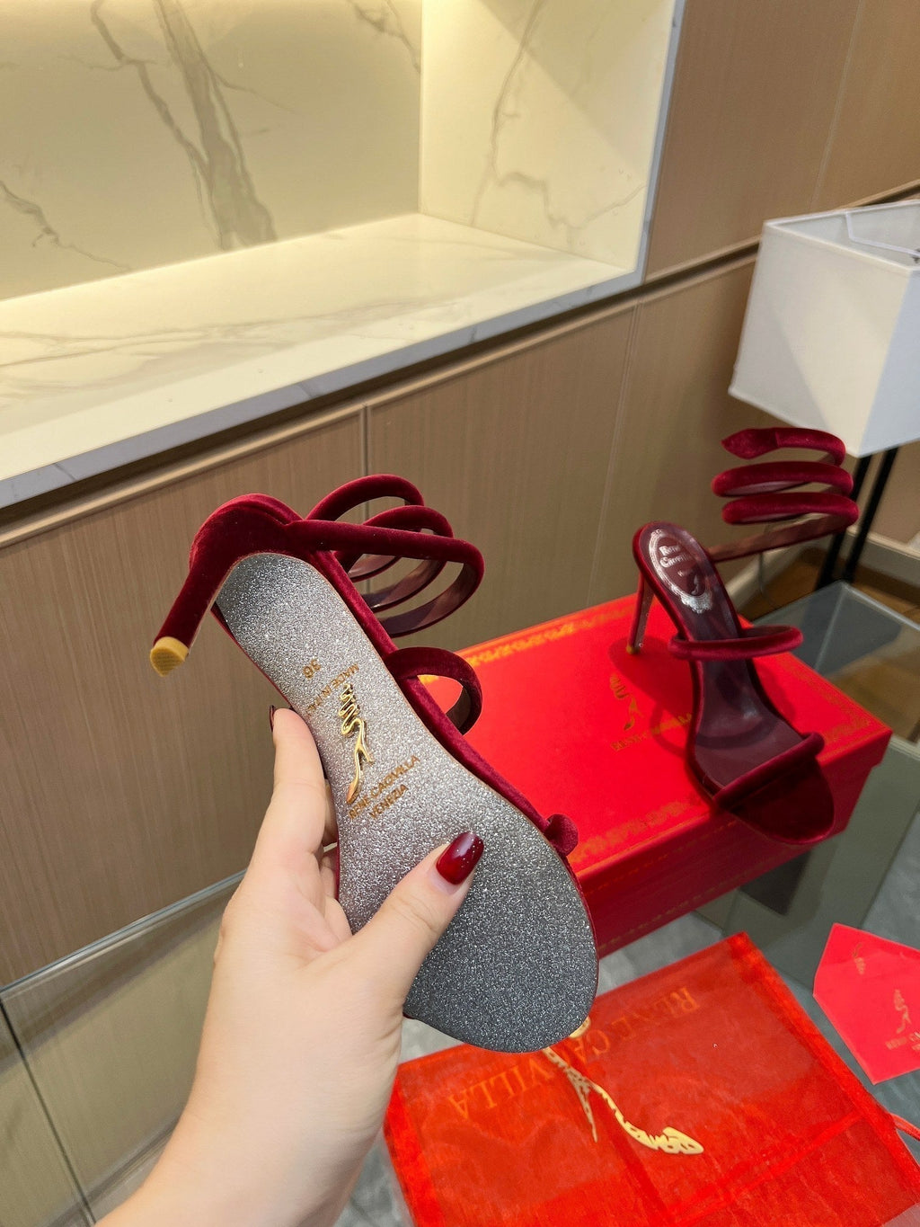 RC Sandals Red   Velvet Sheepskin 341989