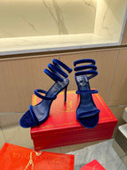 RC Sandals Navy Blue   Velvet Sheepskin 341990