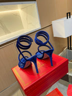 RC Sandals Navy Blue   Velvet Sheepskin 341990