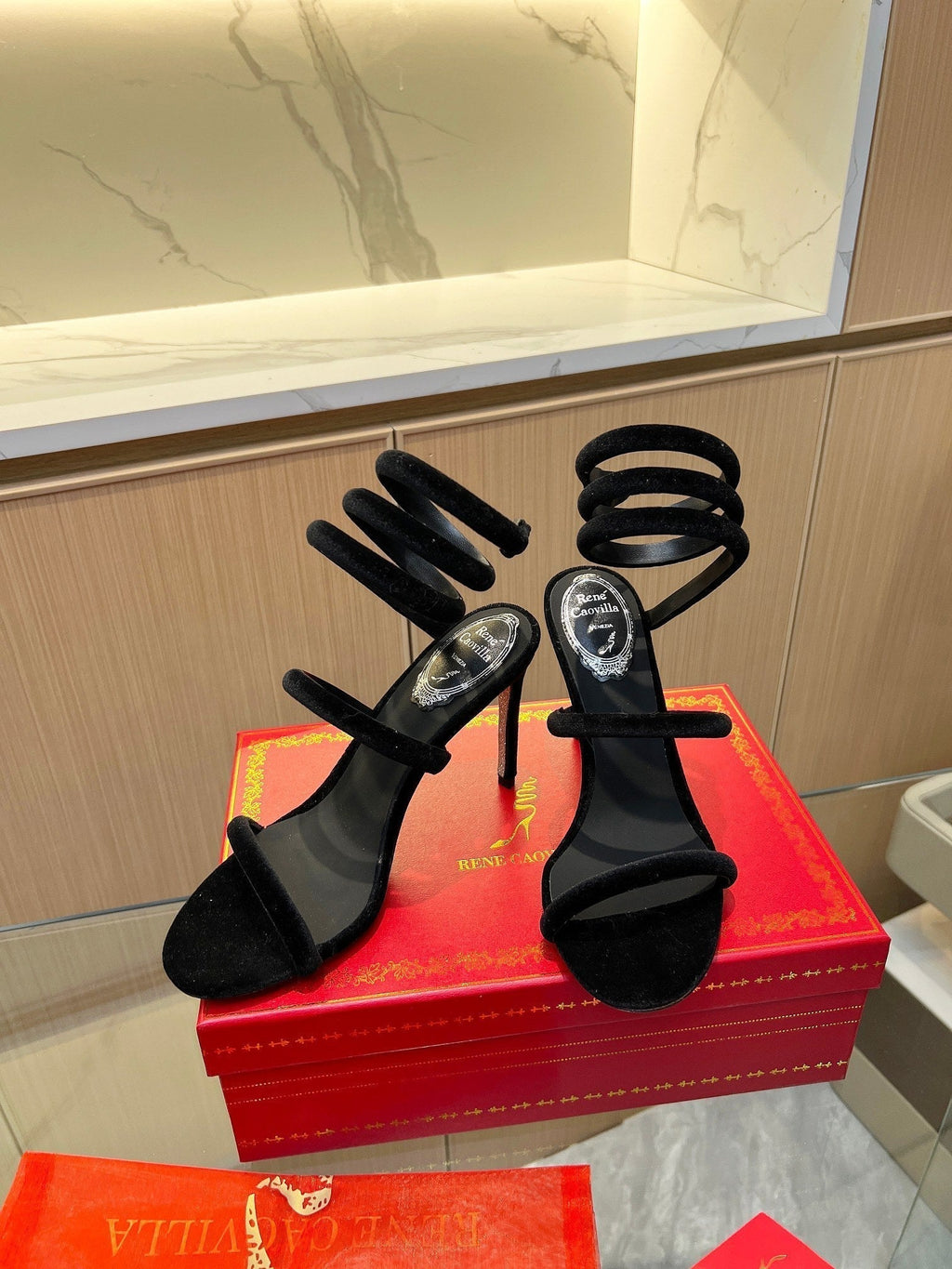 RC Sandals Black   Velvet Sheepskin 341992