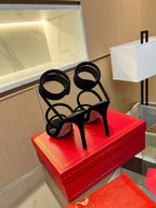 RC Sandals Black   Velvet Sheepskin 341992