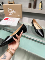 CL Kate Ballerina Flats Patent Leather Black